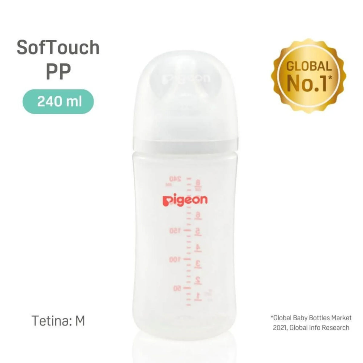 Biberón Softouch 220 ml boca ancha pigeon