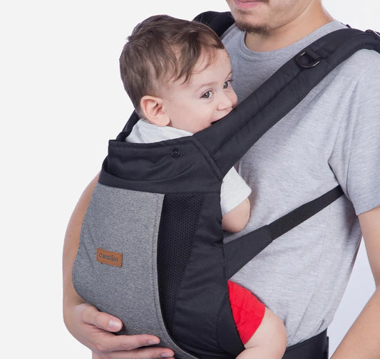 Mochila Porta Bebé gris y negro