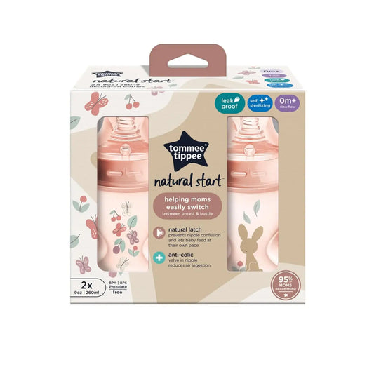 Biberón Natural Start 9Oz - 260ml X 2 niña Tommee Tippee