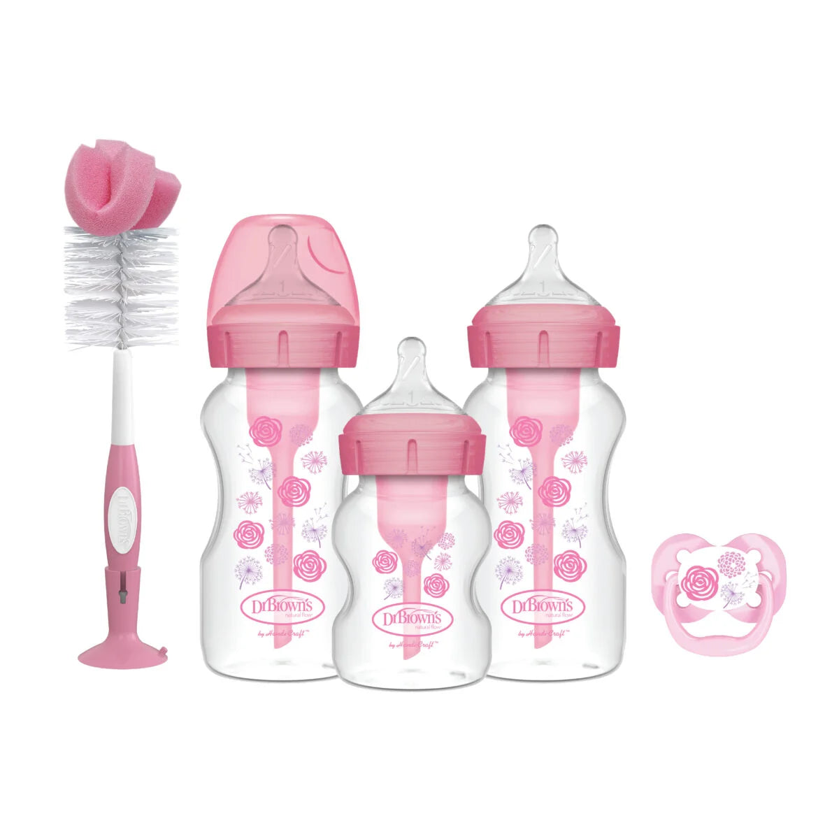 Kit de Biberones Boca Ancha Niña  Dr. Brown’s