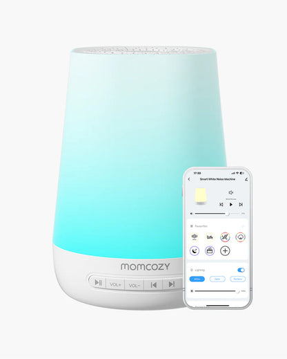 Máquina de sonidos y ruido blanco con luz de noche para bebés  Momcozy