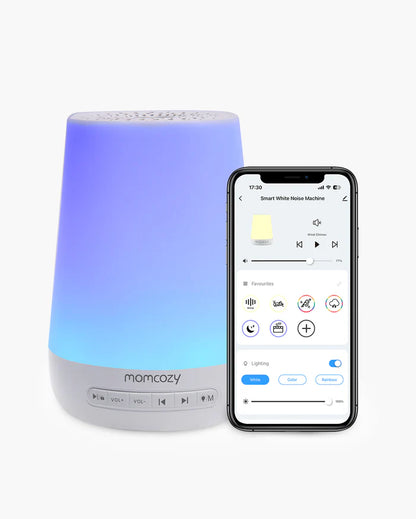 Máquina de ruido blanco y lámpara de luz de noche para sueño de bebé Momcozy