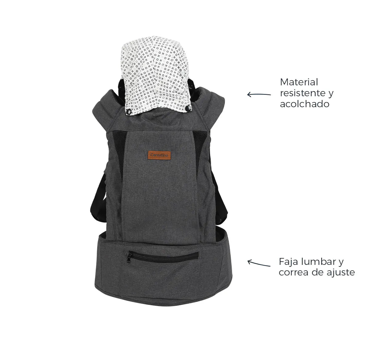 Mochila Porta Bebé gris oscuro