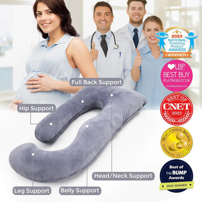Almohada de Embarazo Momcozy - detalle de uso y comodidad del producto
