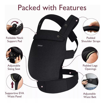 Canguro portabebés ergonómico Momcozy color negro