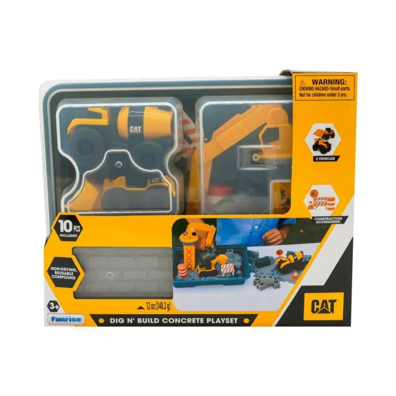 Playset Cat Excava Y Construye Con 2 Vehiculos Grua Y Arena Magica