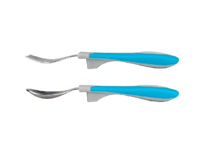 Set de Cuchara y Tenedor Acero Inoxidable Azul Dr. Browns