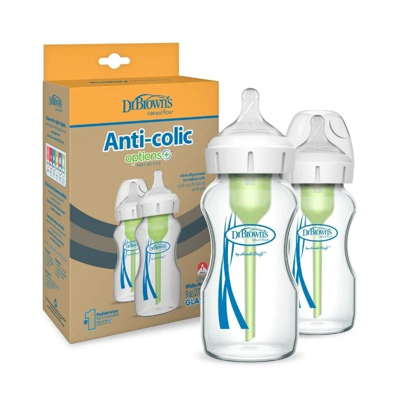 Set x2 Biberones de Vidrio Boca Ancha 9oz/270ml