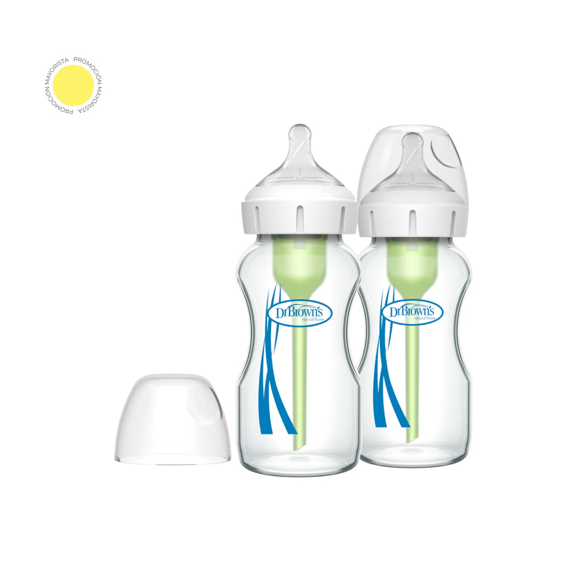 Set x2 Biberones de Vidrio Boca Ancha 9oz 270ml