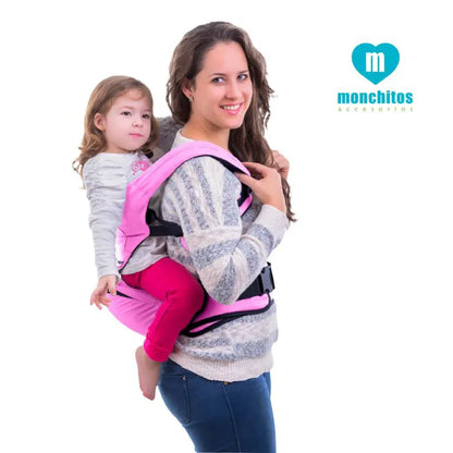 Canguro Baby Hip Carrier Rosado Monchitos