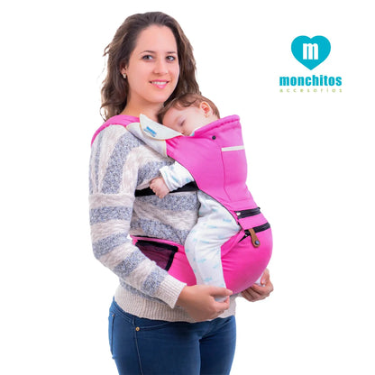 Canguro Baby Hip Carrier Rosado Monchitos