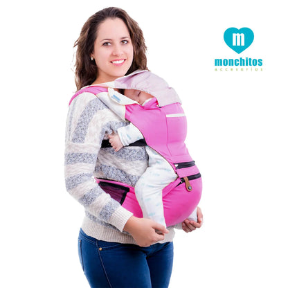 Canguro Baby Hip Carrier Rosado Monchitos
