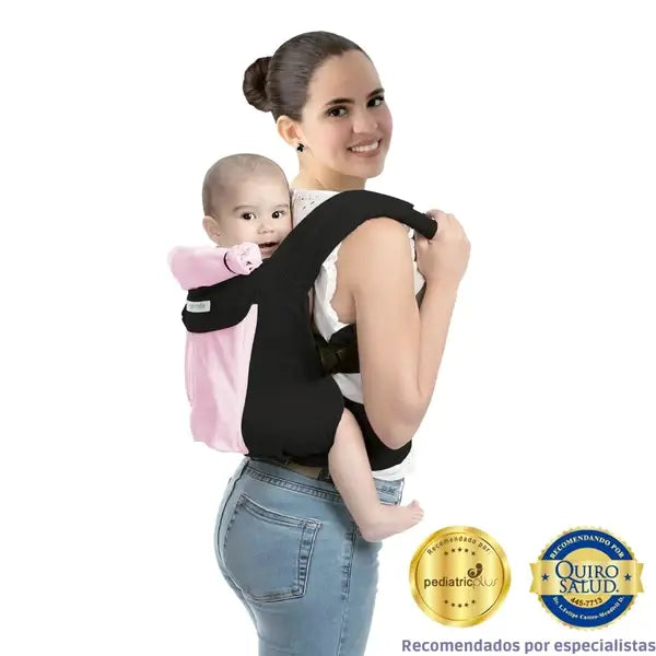 Mochila Ergonómica Negro Con Rosado