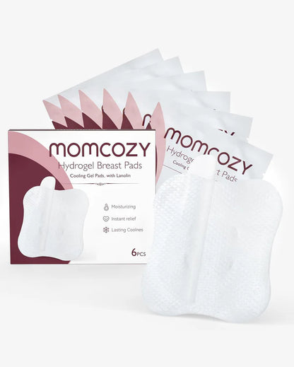 Almohadillas parches de hidrogel para pezones con lanolina marca Momcozy para lactancia